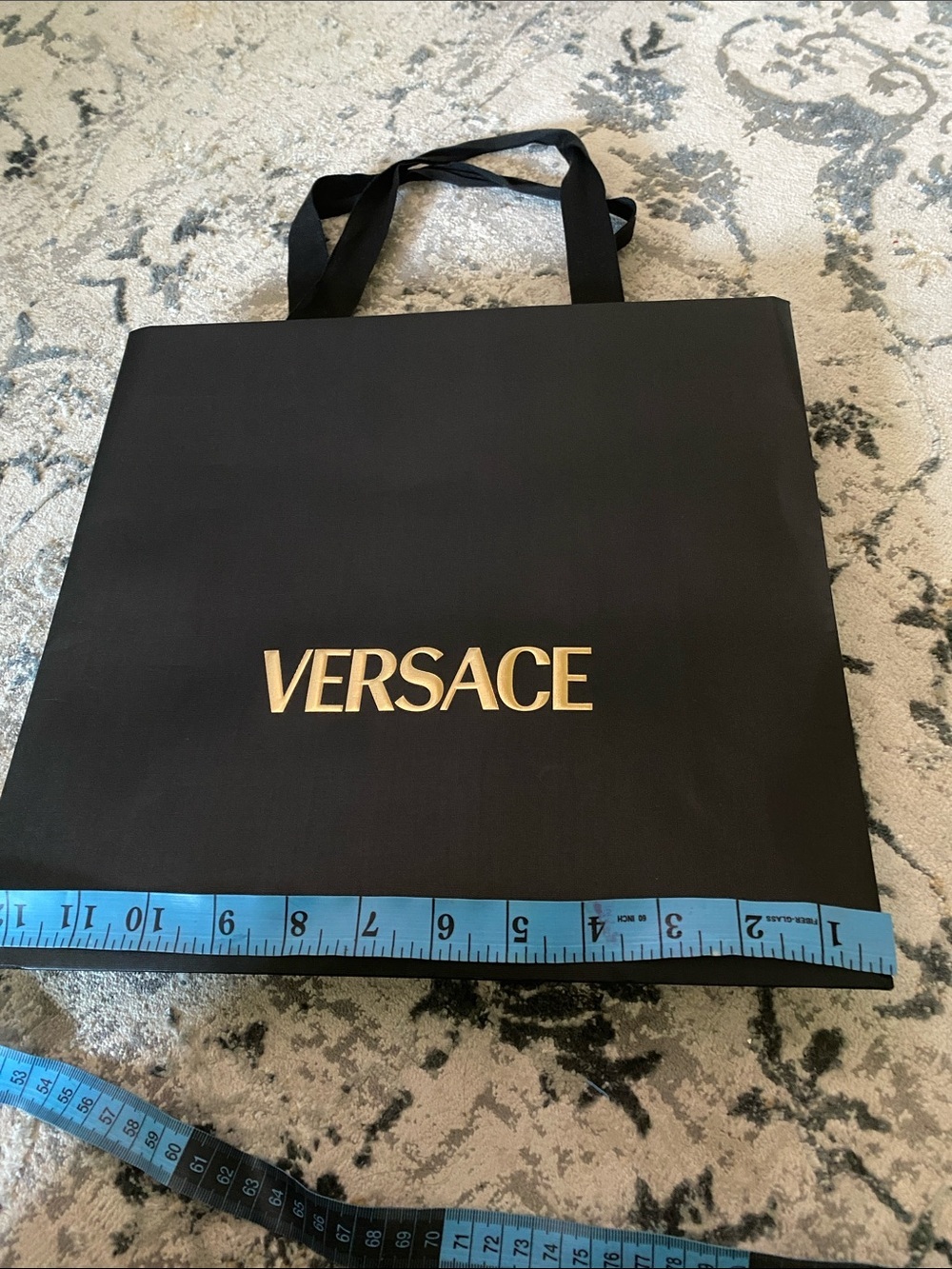 Versace Black Shopper Bag with Gold Logo